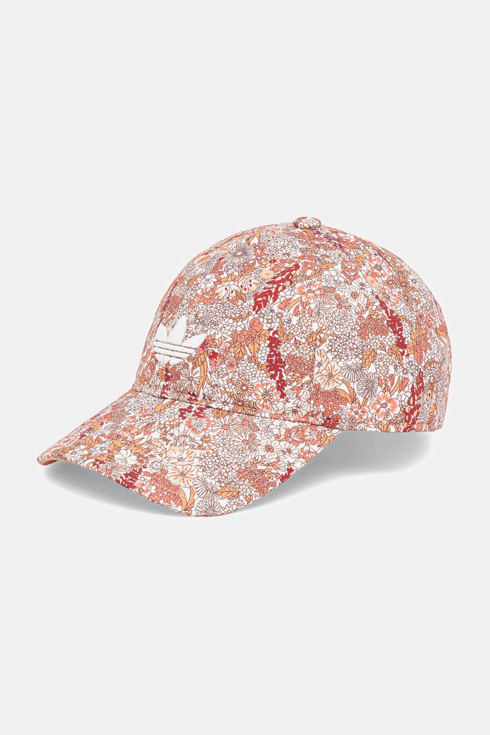 adidas Originals czapka z daszkiem bawełniana Liberty wzorzyste pomarańczowy JD0998