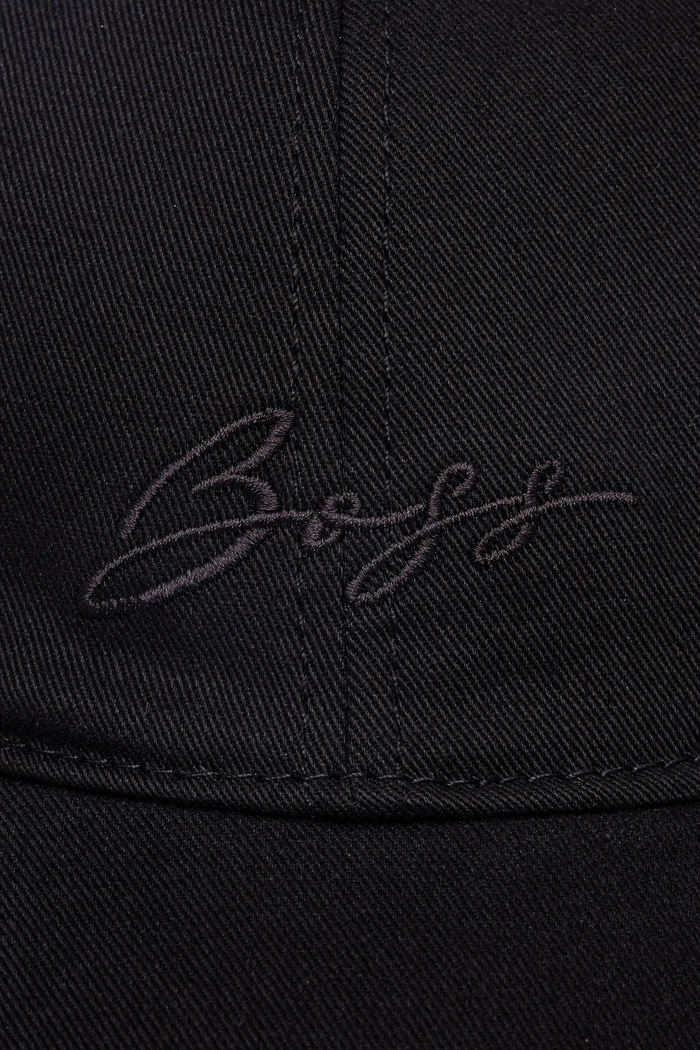 BOSS Orange czapka z daszkiem bawełniana 50540944 czarny SS25