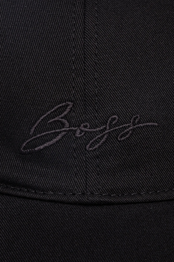 BOSS Orange czapka z daszkiem bawełniana 50540944 czarny SS25