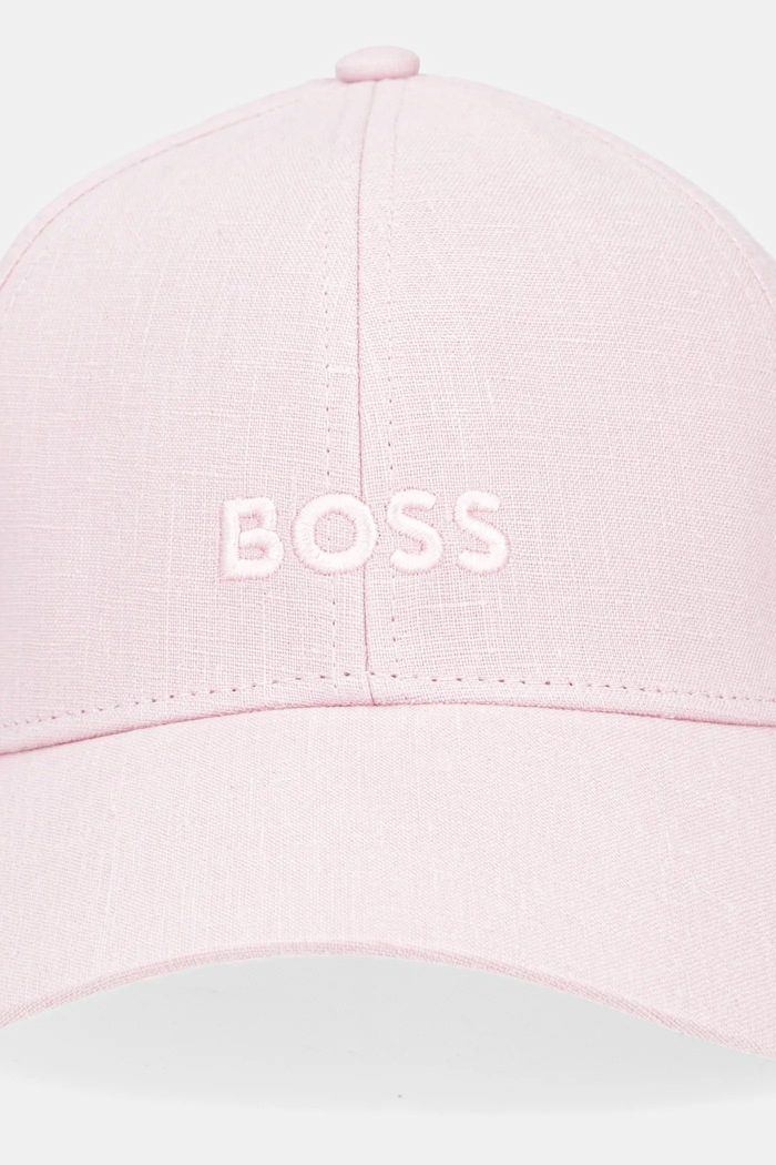 Ленена шапка с козирка BOSS 50539507 розов SS25