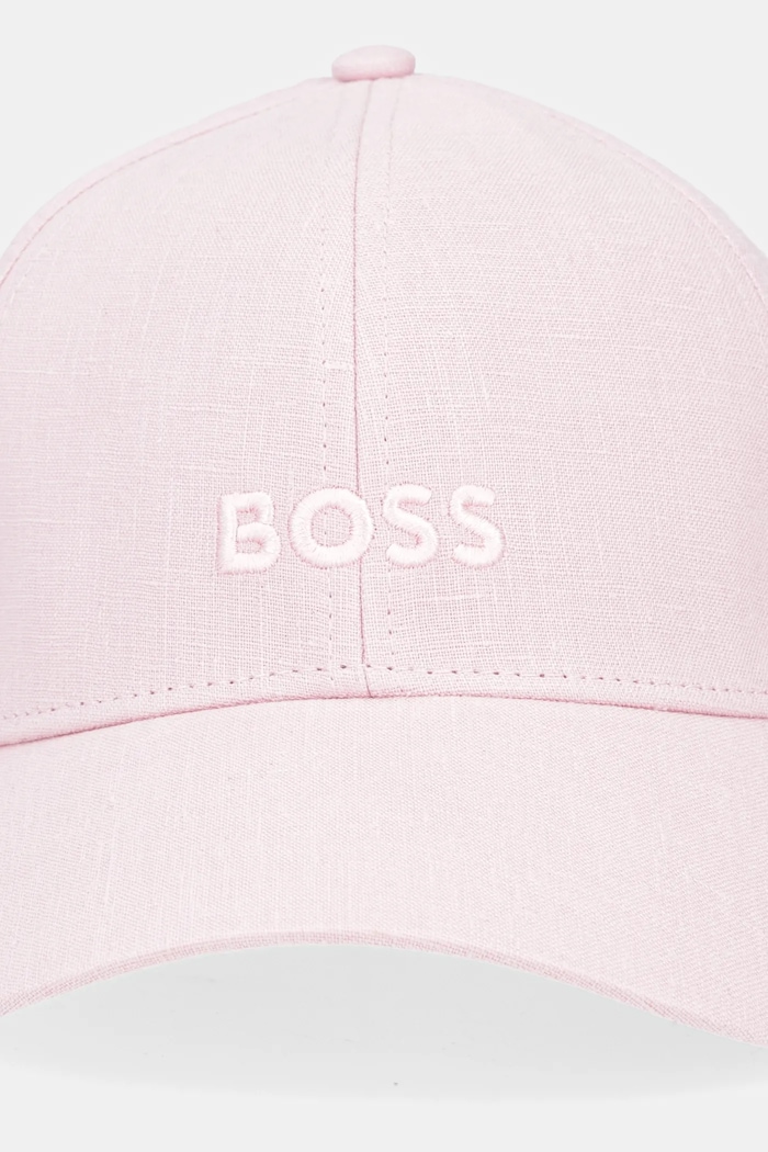 Ленена шапка с козирка BOSS 50539507 розов SS25