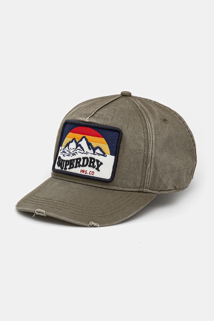 Pamučna kapa sa šiltom Superdry natpis zelena W9010177A.6JE