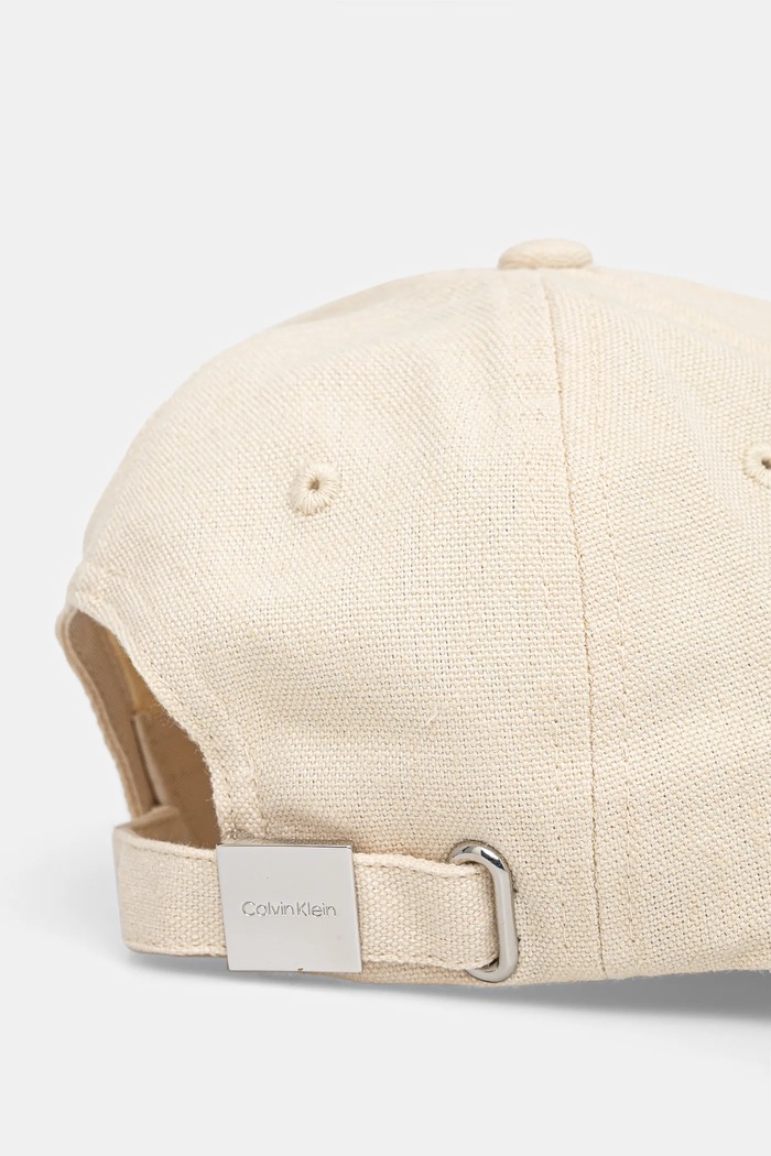 Akcesoria Calvin Klein czapka z daszkiem lniana K60K613118 beżowy