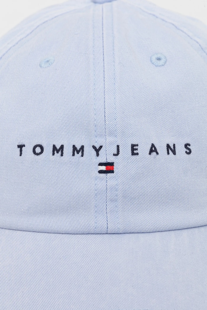 Bombažna bejzbolska kapa Tommy Jeans AW0AW17308 modra SS25