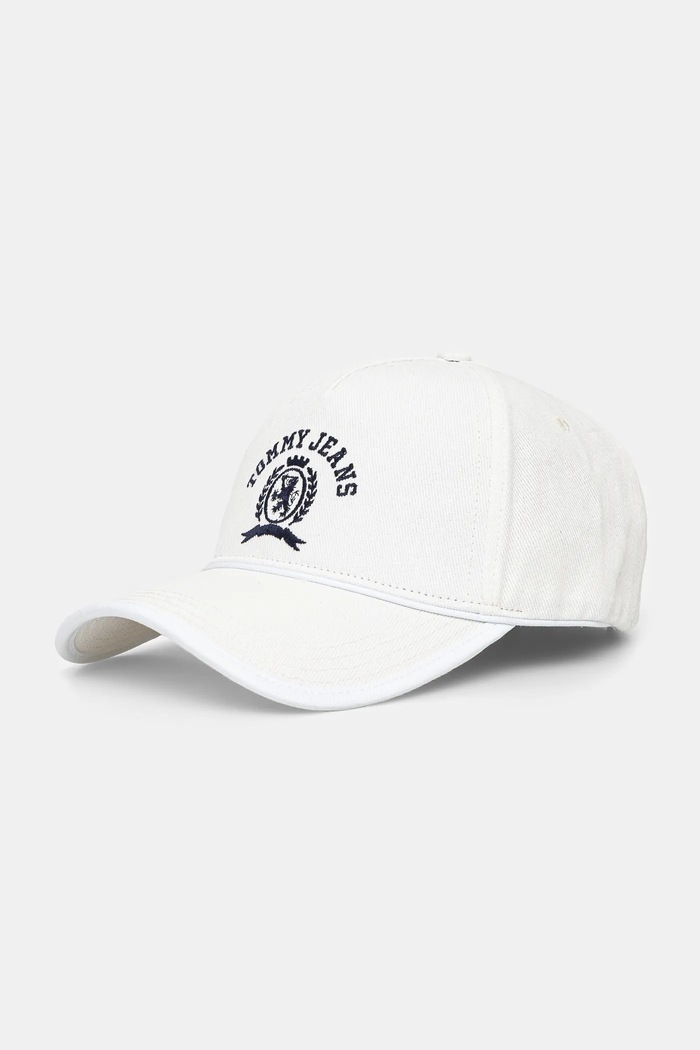 Bavlnená šiltovka Tommy Jeans bavlna biela AW0AW17315