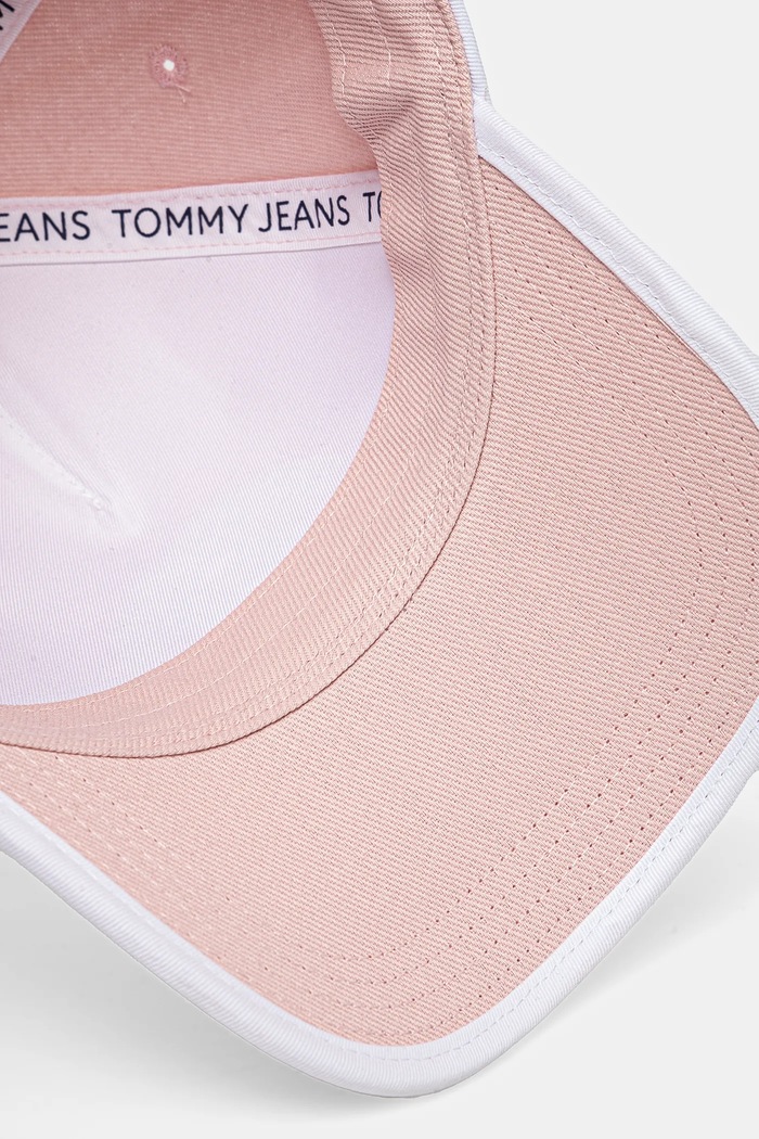 Pamučna kapa sa šiltom Tommy Jeans roza AW0AW17315