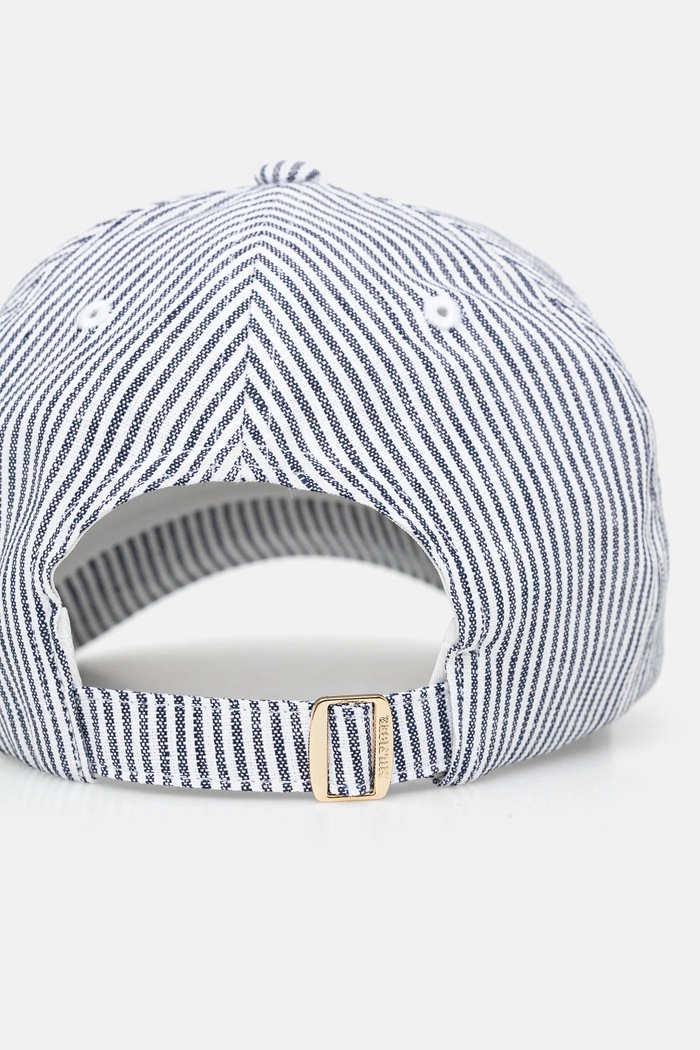 Lněná kšiltovka Tommy Hilfiger AW0AW17141 námořnická modř SS25