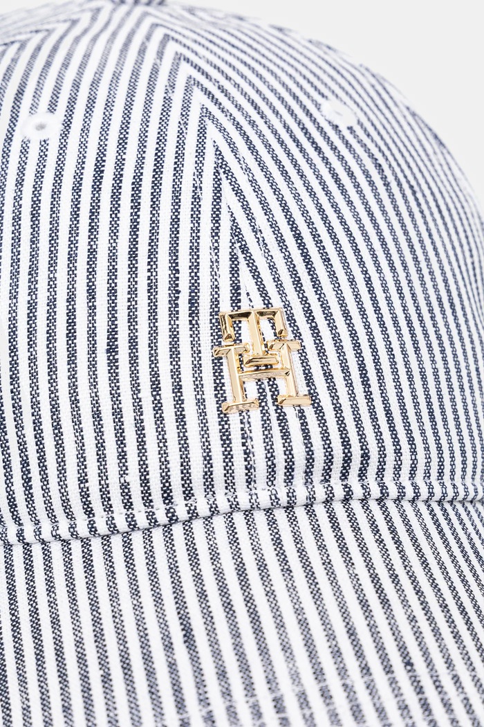 Doplňky Lněná kšiltovka Tommy Hilfiger AW0AW17141 námořnická modř
