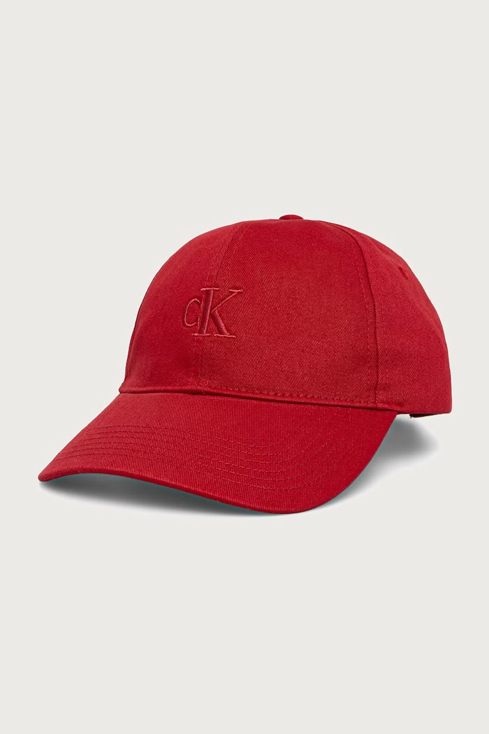 Calvin Klein Czapka z daszkiem damska bawełniana czerwony LV04K5024G