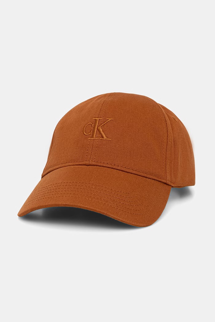 Calvin Klein καπέλο με γείσο γυναικείο βαμβακερό καφέ LV04K5024G
