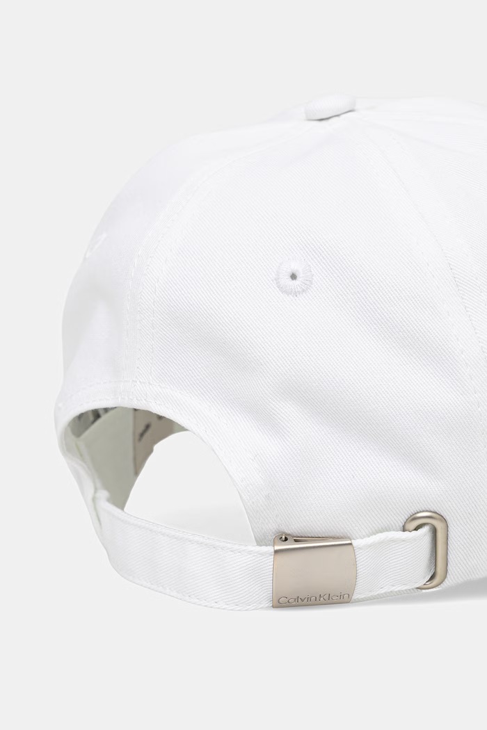 Akcesoria Calvin Klein Jeans czapka bejsbolówka damska bawełniana LV04K5027G biały