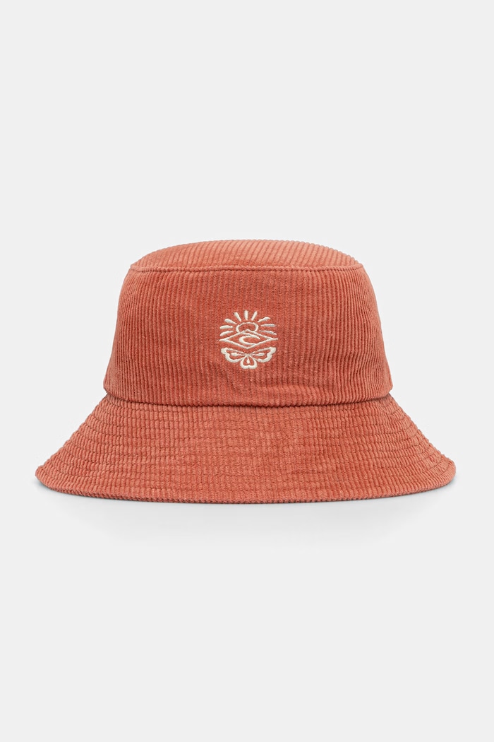 Rip Curl șapcă de tip bucket pentru femei din catifea reiată portocaliu 05BWHE