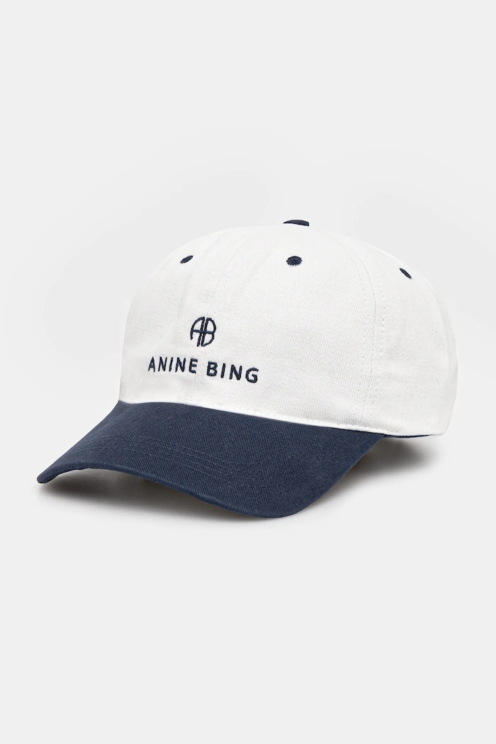 Pamučna kapa sa šiltom Anine Bing Jeremy Baseball Cap natpis bijela A.12.9084