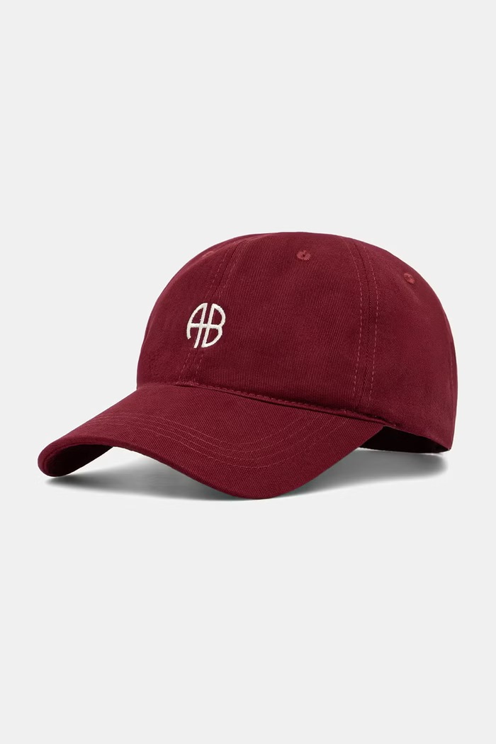 Anine Bing Jeremy Baseball Cap damska bawełniana bordowy A.12.10083