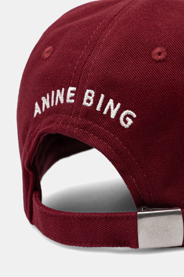 Akcesoria Anine Bing Jeremy Baseball Cap damska bawełniana A.12.10083 bordowy