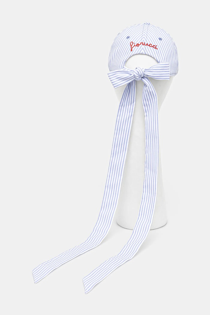 Accesorii Fiorucci Șapcă de baseball din bumbac Striped Tie Ribbon W02SMAHA398CJ01BL07 albastru