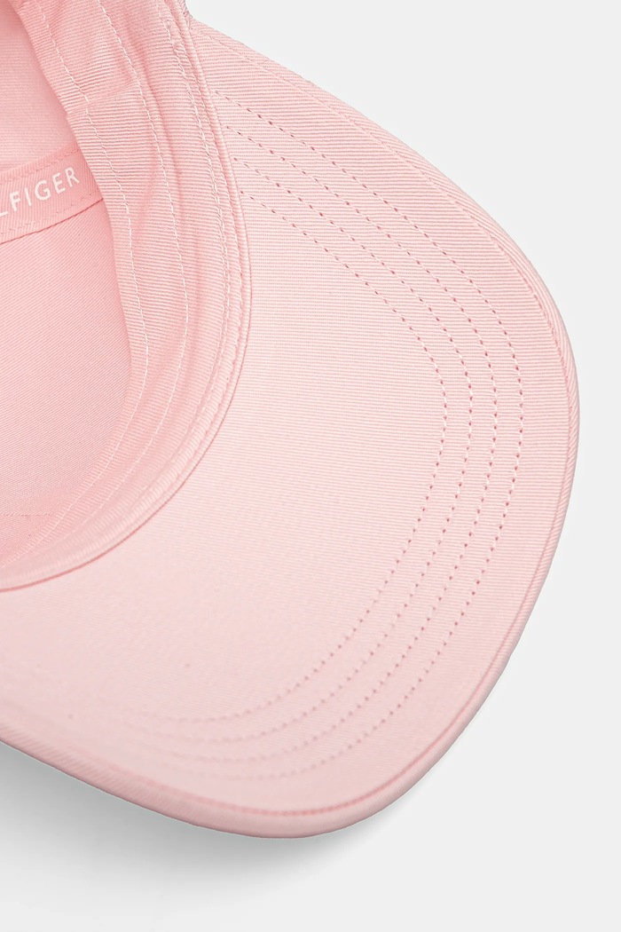 Tommy Hilfiger czapka z daszkiem bawełniana dziecięca różowy AU0AU01528.G.PPYA