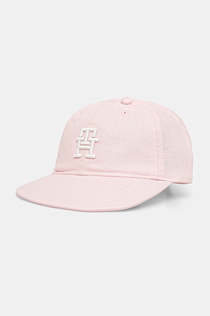 Tommy Hilfiger czapka z daszkiem bawełniana dziecięca bawełna różowy AU0AU01954.G.PPYA
