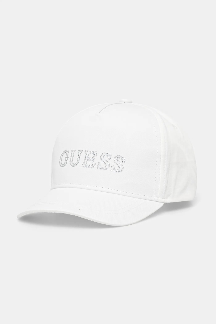 Guess czapka z daszkiem bawełniana dziecięca aplikacja biały J5RZ40.WO08O.PPYA