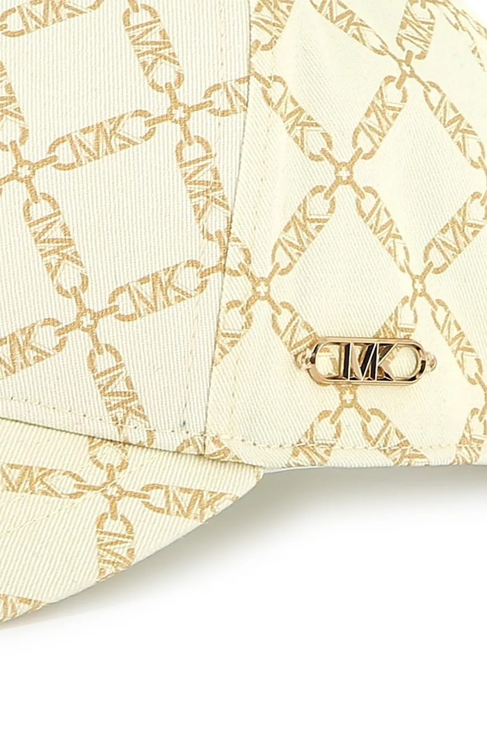 Michael Kors czapka z daszkiem bawełniana dziecięca beżowy R30259
