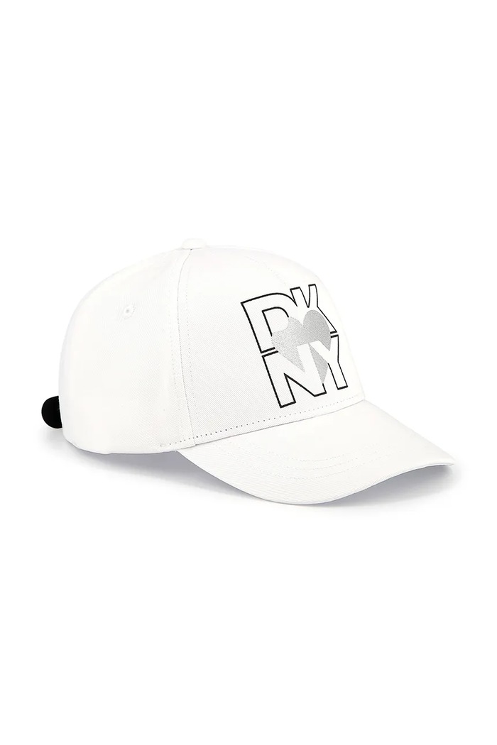 Pamučna kapa sa šiltom za bebe Dkny print bijela D62098