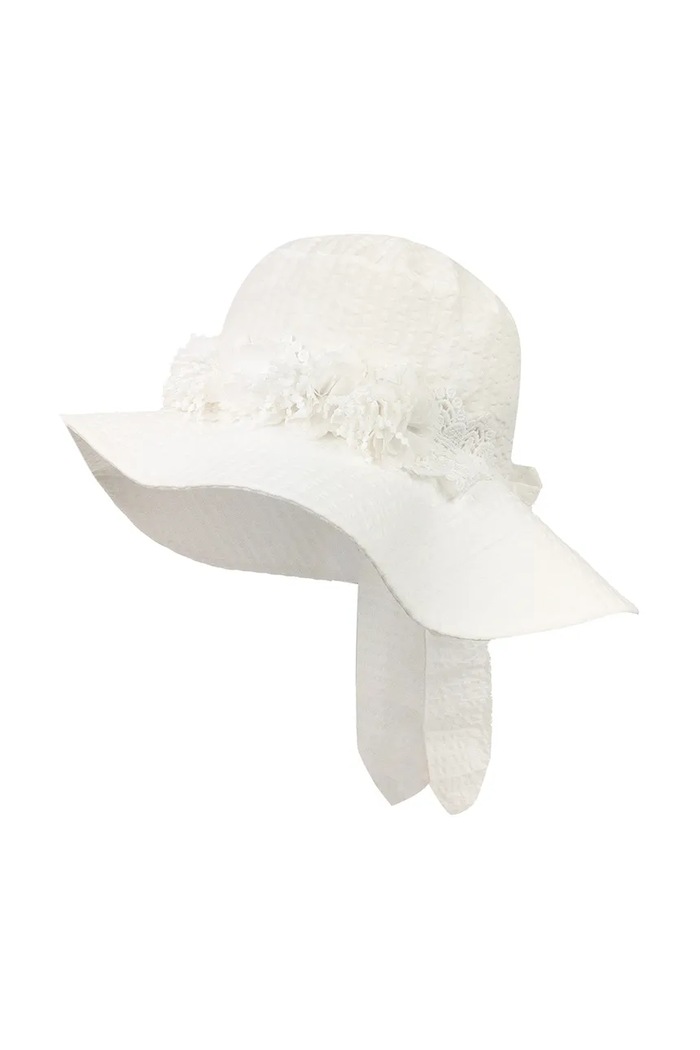 Detský bavlnený klobúk Jamiks WILLA WILLA.Nak.glow.JLH105.G biela SS25