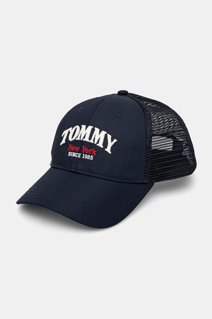 Tommy Hilfiger czapka z daszkiem dziecięca aplikacja granatowy AU0AU01953.PPYA