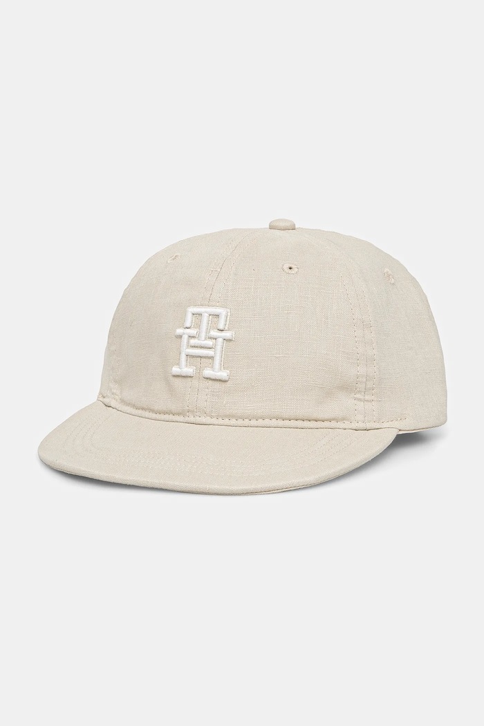 Tommy Hilfiger czapka z daszkiem bawełniana dziecięca bawełna beżowy AU0AU01954.PPYA