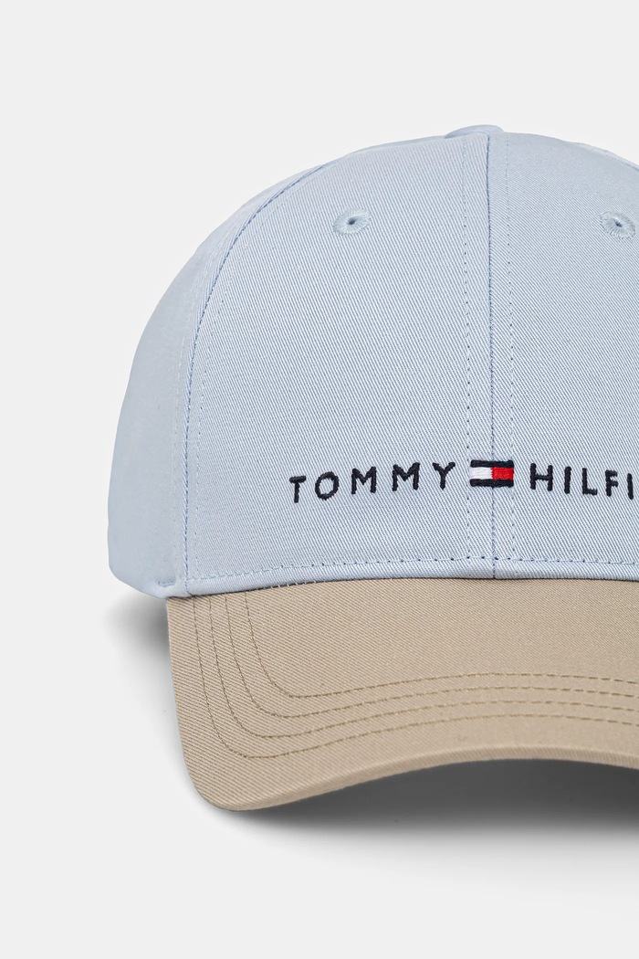Dětská bavlněná kšiltovka Tommy Hilfiger AU0AU01963.PPYA modrá SS25