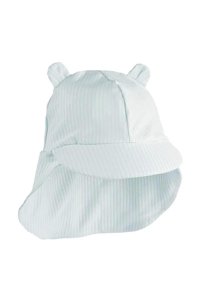 Παιδικό καπέλο μπέιζμπολ Liewood Senia Seersucker Sun Hat With Ears άλλο τιρκουάζ LW17681