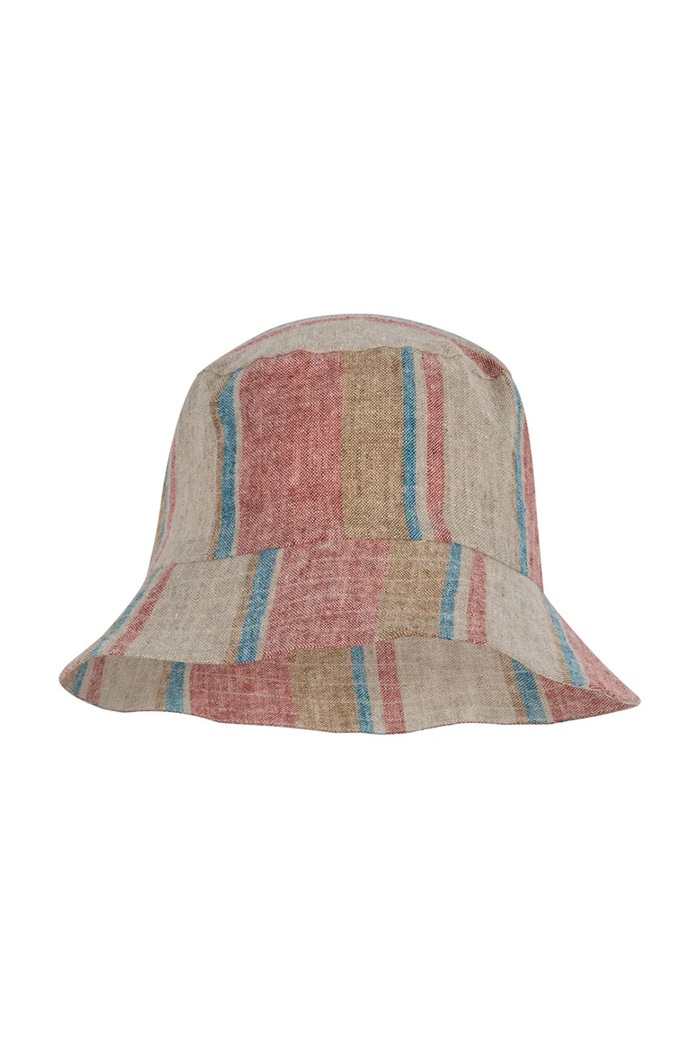 Chłopiec Konges Sløjd kapelusz lniany dziecięcy VENICE BUCKET HAT KS102450 beżowy