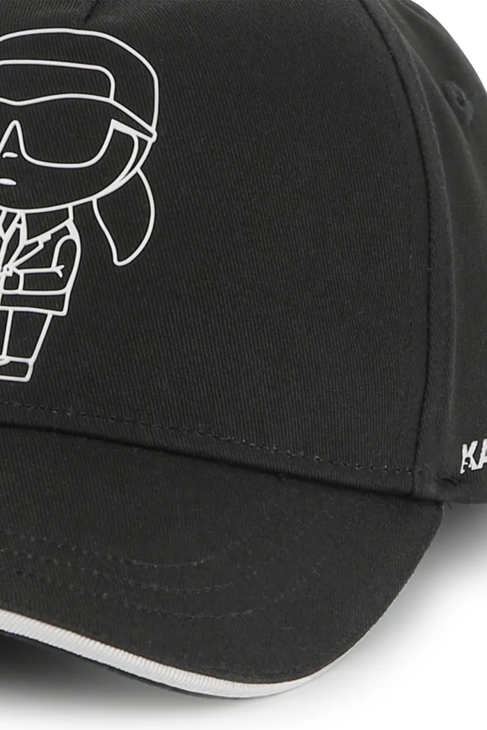 Karl Lagerfeld czapka z daszkiem bawełniana dziecięca czarny Z30396