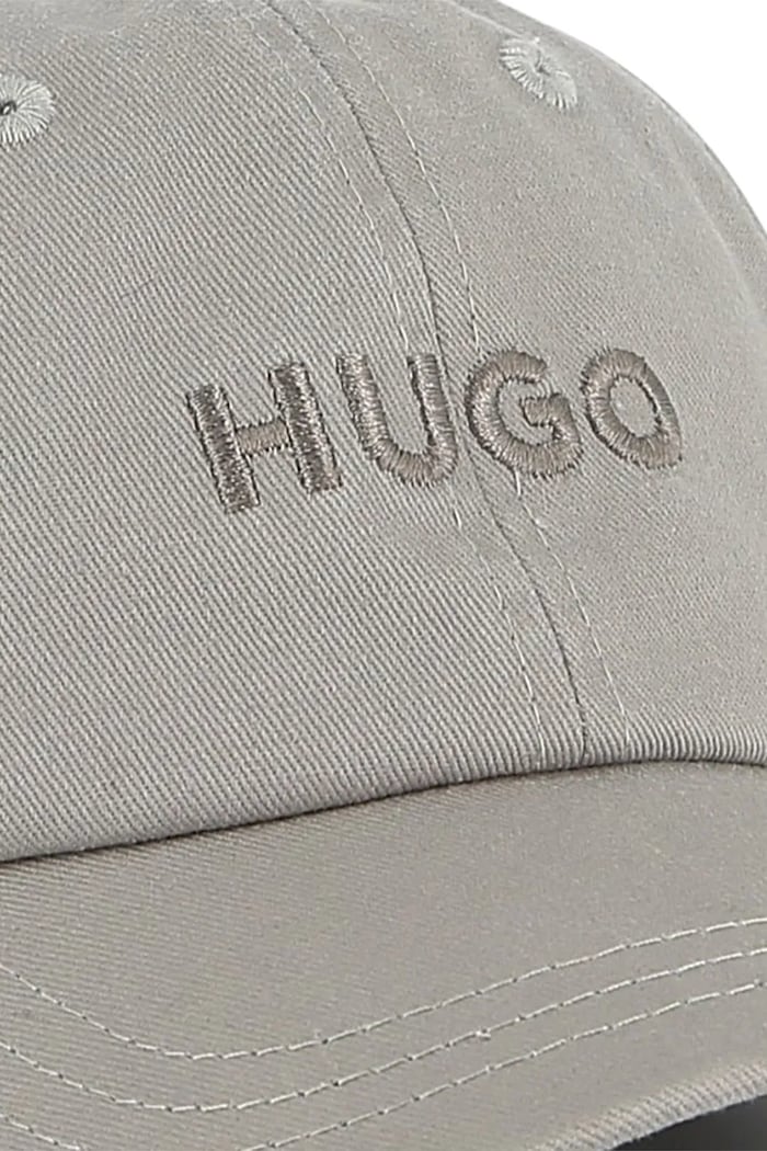 Παιδικό βαμβακερό καπέλο μπέιζμπολ HUGO G00320 γκρί SS25