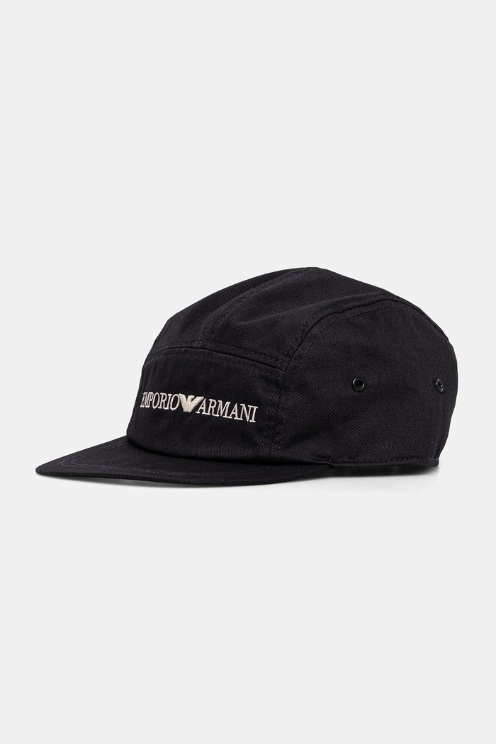 Pamučna kapa sa šiltom Emporio Armani EB000328.AF14016 crna SS25