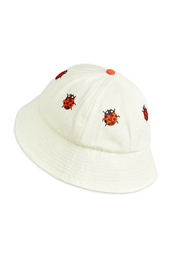Παιδικό βαμβακερό καπέλο Mini Rodini Ladybug 2526510211 μπεζ SS25