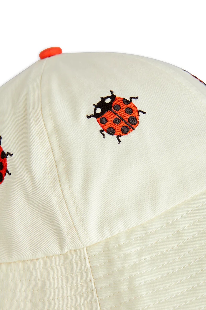 Κοριτσίστικα Παιδικό βαμβακερό καπέλο Mini Rodini Ladybug 2526510211 μπεζ