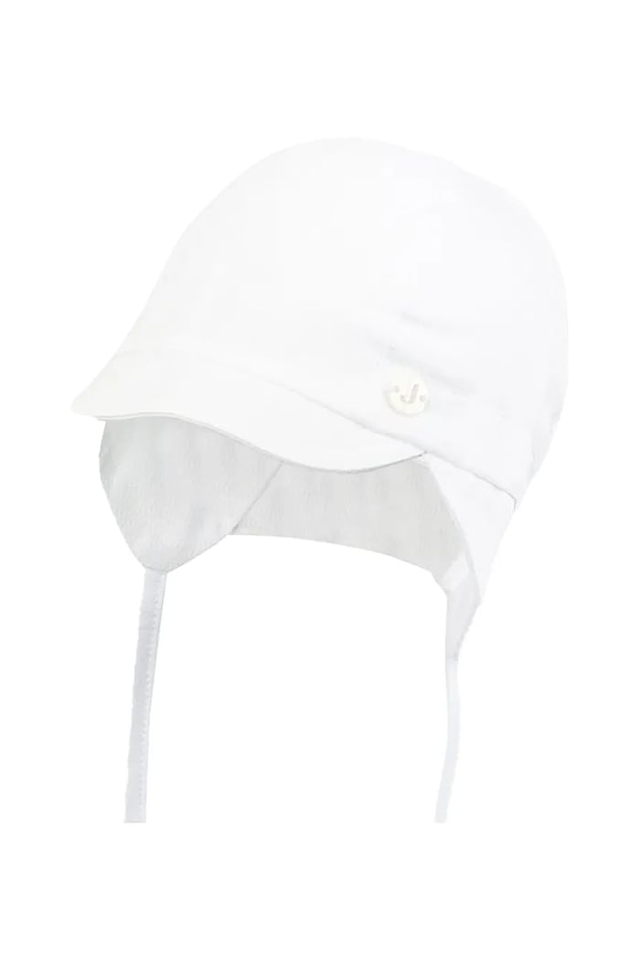 Jamiks czapka bawełniana niemowlęca LEWIS LEWIS.Nak.glow.JLH062.K biały SS25