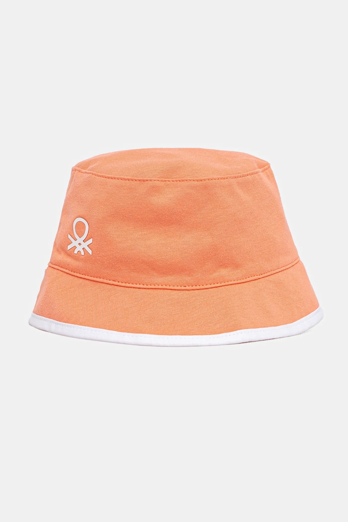 Dětský oboustranný klobouk United Colors of Benetton bavlna oranžová 6YPLGA01G.P.Seasonal