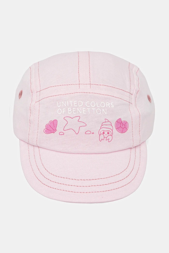 Pamučna kapa sa šiltom za bebe United Colors of Benetton 69G7AA00X.W.Seasonal roza SS25