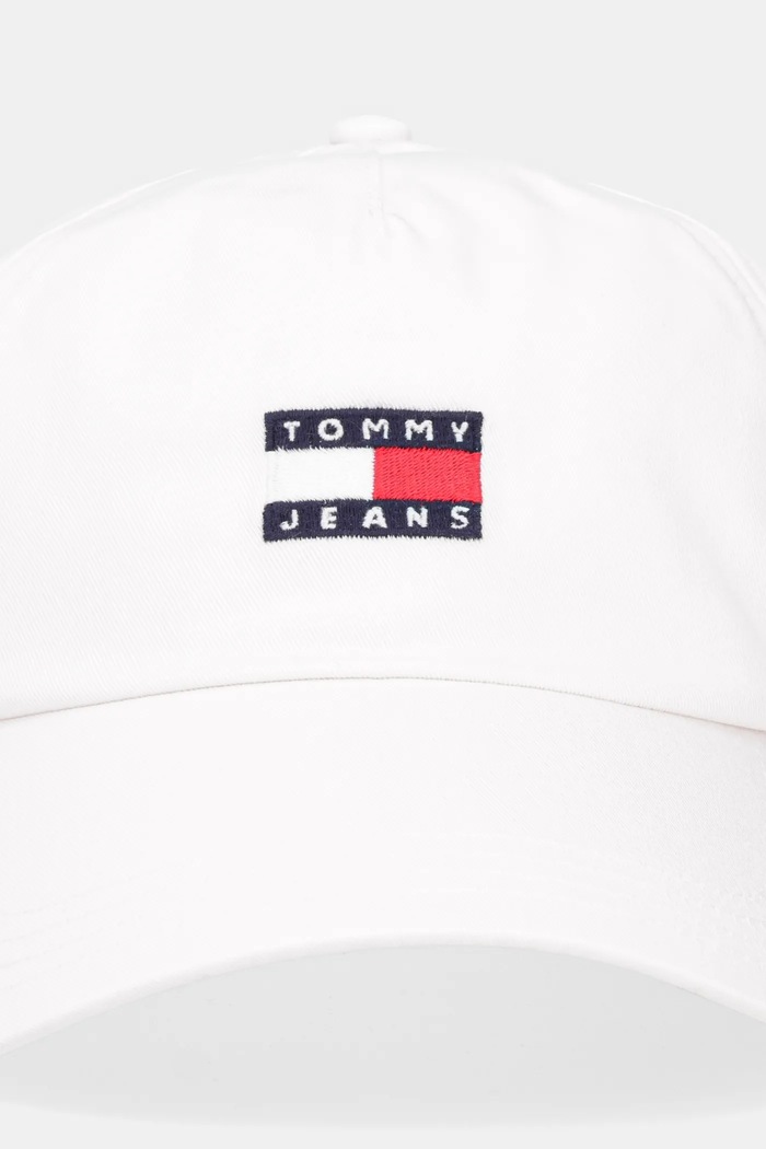 Tommy Jeans kšiltovka pánská bavlněná AM0AM12933 bílá SS26