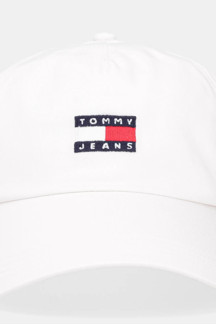 Tommy Jeans kšiltovka pánská bavlněná AM0AM12933 bílá SS26