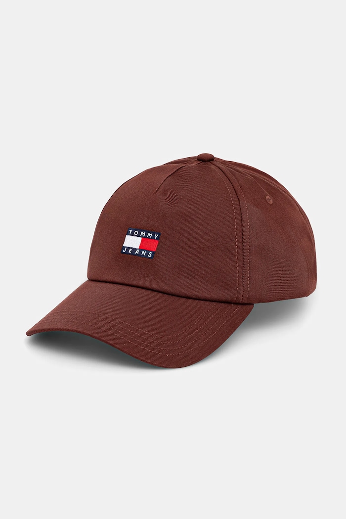 Tommy Jeans kšiltovka pánská bavlněná červená AM0AM12933