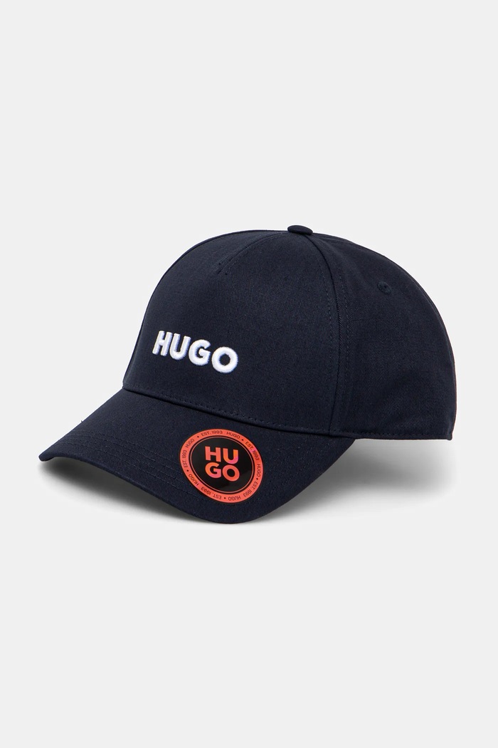 HUGO czapka z daszkiem męska bawełniana Jude bawełna granatowy 50533410