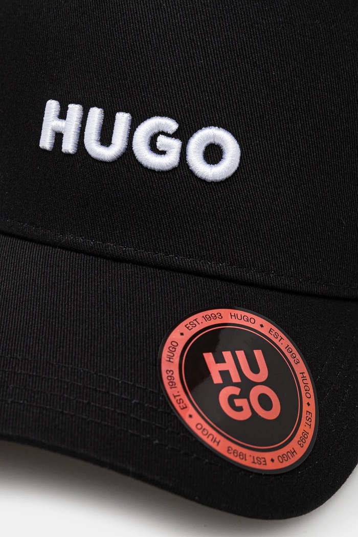 HUGO čiapka so šiltom pánska bavlnená Jude 50533410 čierna SS26