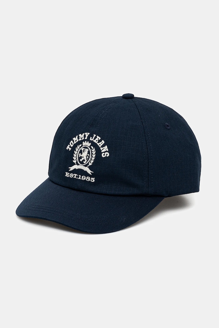 Tommy Jeans czapka z daszkiem bawełniana aplikacja granatowy AM0AM13286