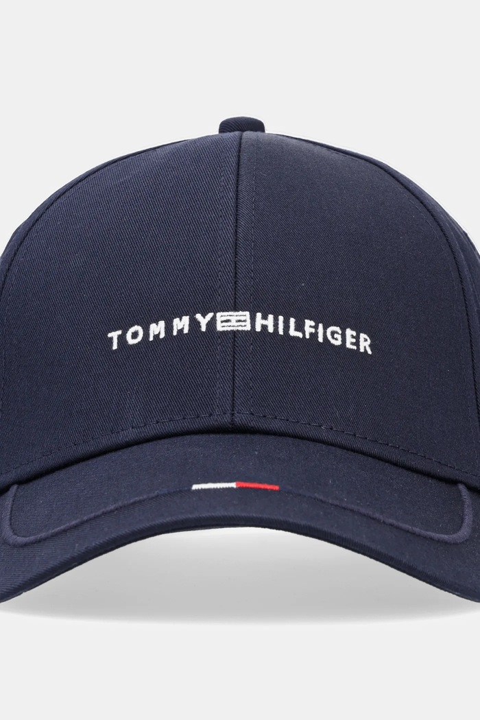Tommy Hilfiger czapka z daszkiem bawełniana AM0AM13001 granatowy SS25