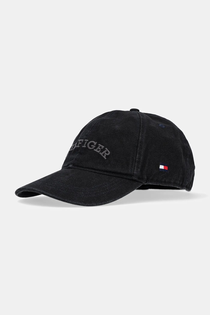 Tommy Hilfiger berretto da baseball in cotone cotone nero AM0AM13003