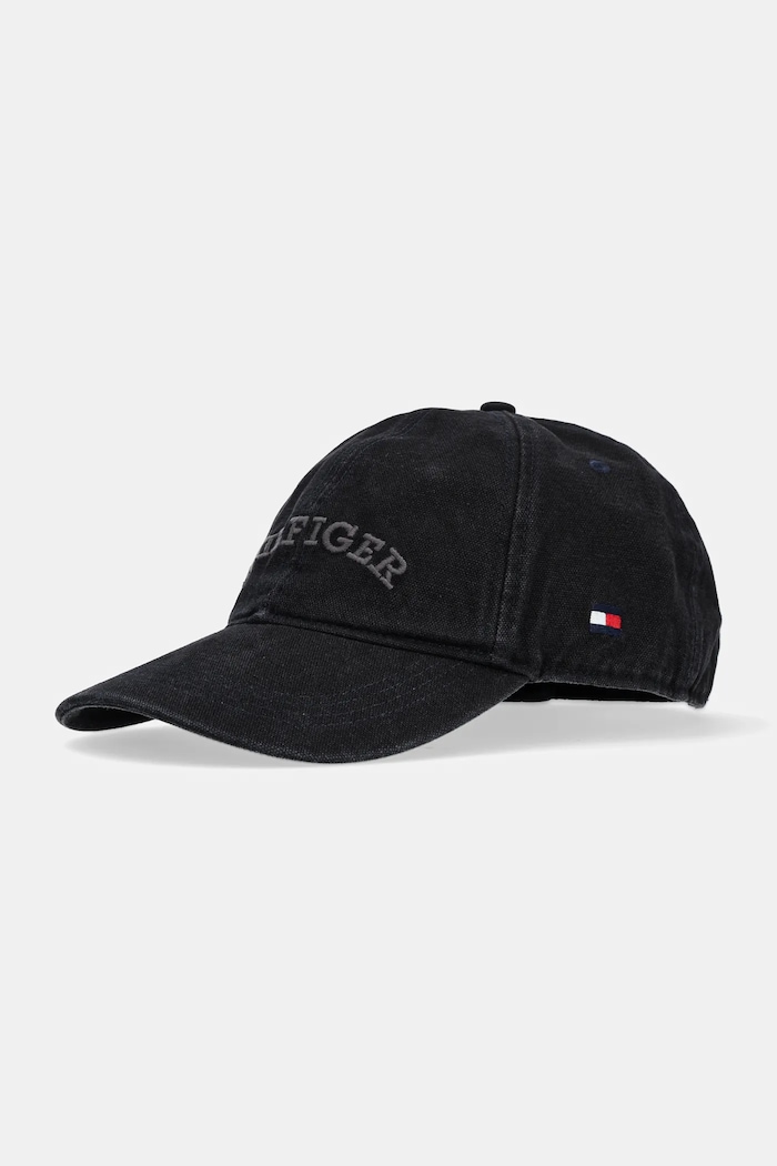 Tommy Hilfiger berretto da baseball in cotone cotone nero AM0AM13003