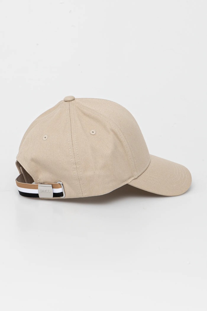 BOSS czapka z daszkiem bawełniana Zed-BOSS-Stripe 50539428 beżowy SS25