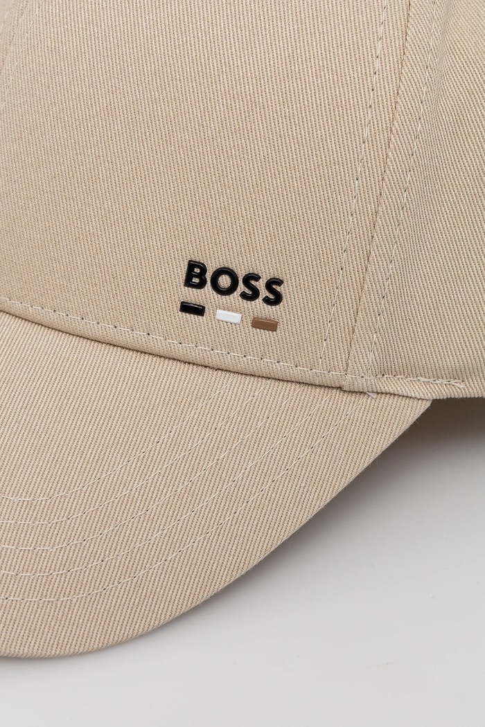 Akcesoria BOSS czapka z daszkiem bawełniana Zed-BOSS-Stripe 50539428 beżowy